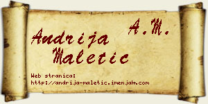 Andrija Maletić vizit kartica
